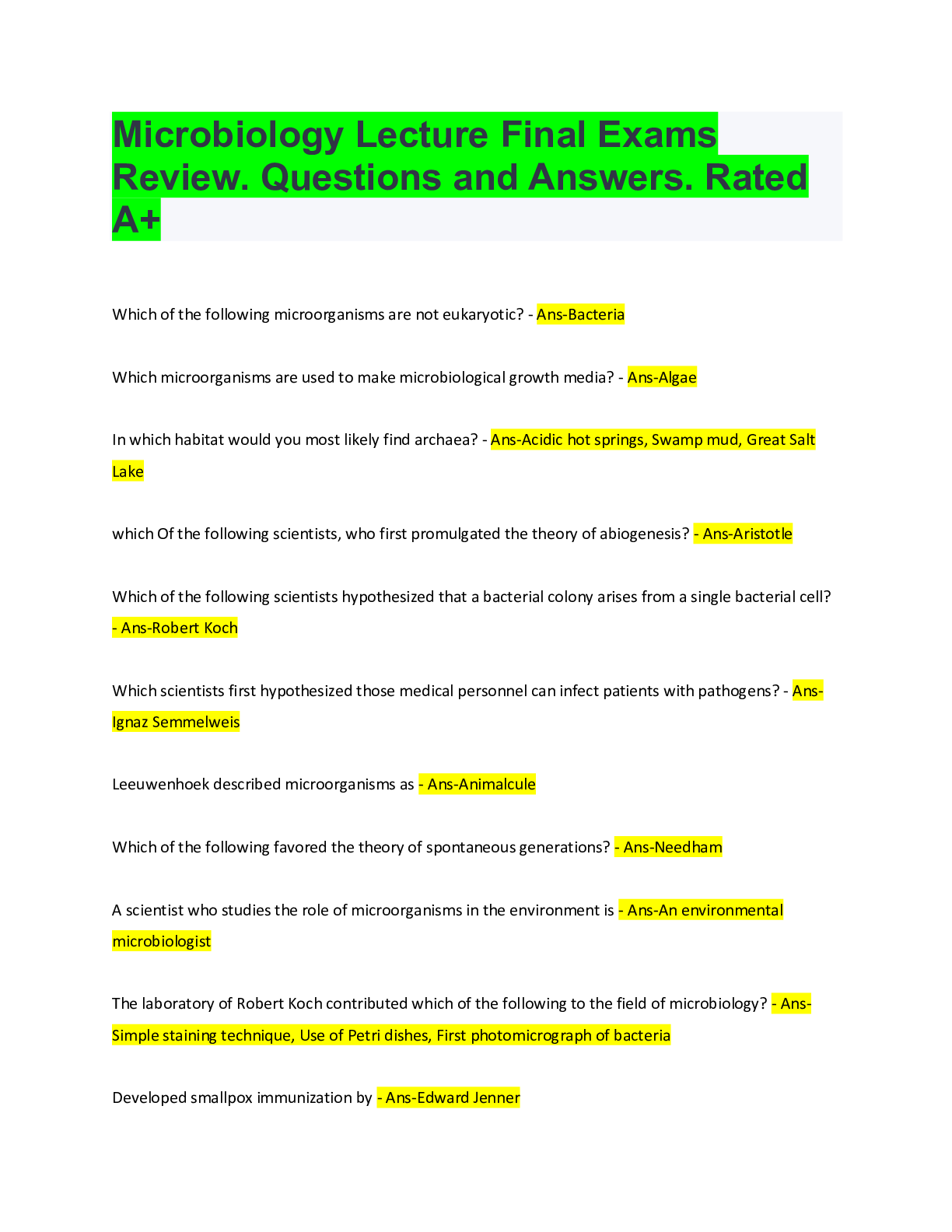 medical microbiology essay questions and answers